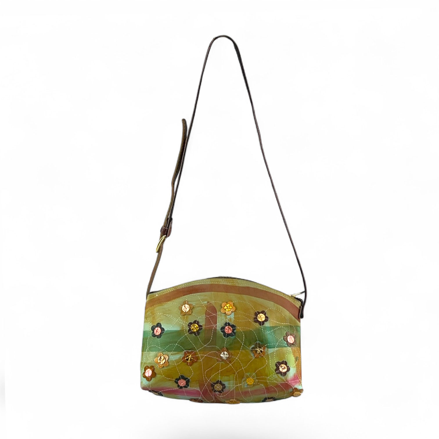 borsa tracolla fiori multicolor dipinta a mano borsa tracolla fiori multicolor dipinta a mano