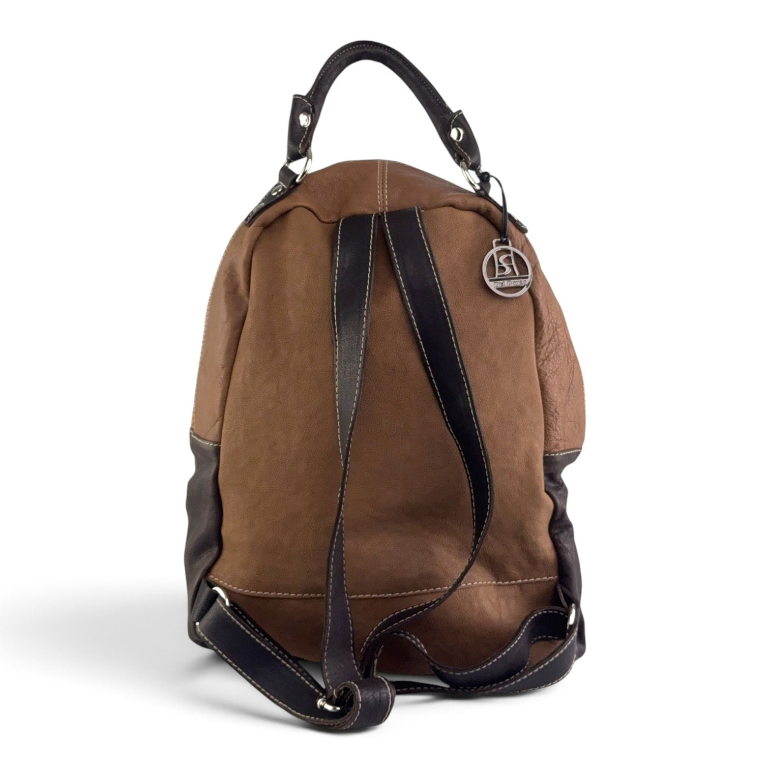 zaino pelle marrone con cerniere retro zaino pelle marrone con cerniere retro