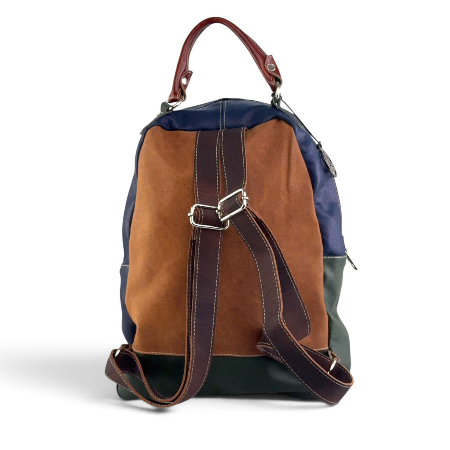 zaino pelle rughe multicolor con cerniere retro zaino pelle rughe multicolor con cerniere retro