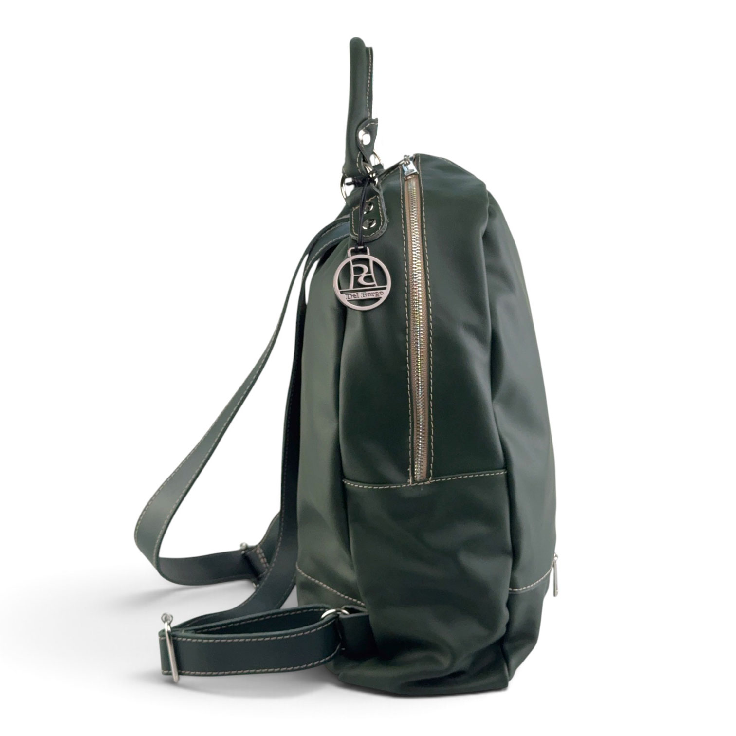 zaino pelle verde con cerniere lato zaino pelle verde con cerniere lato
